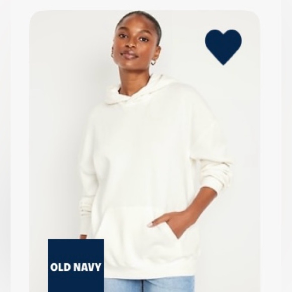 Old Navy Women's Oversized Cream Hoodie